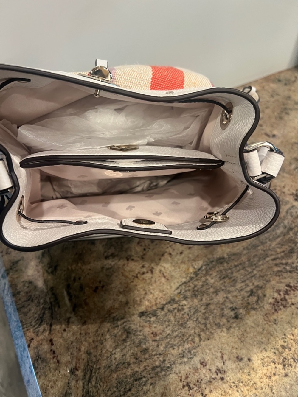 Kate Spade Leather-Trim Striped Bucket Bag NWT - Picture 5 of 7